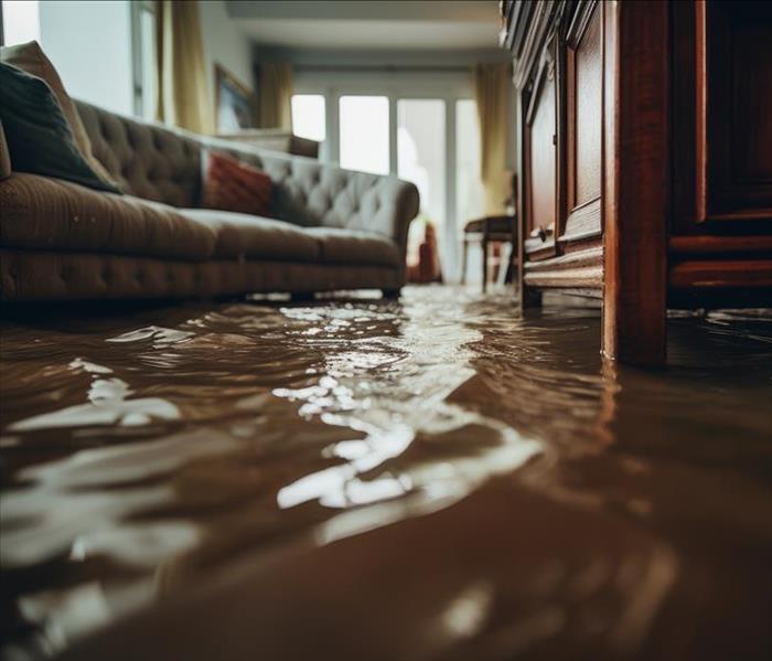 Flooded floor at home.